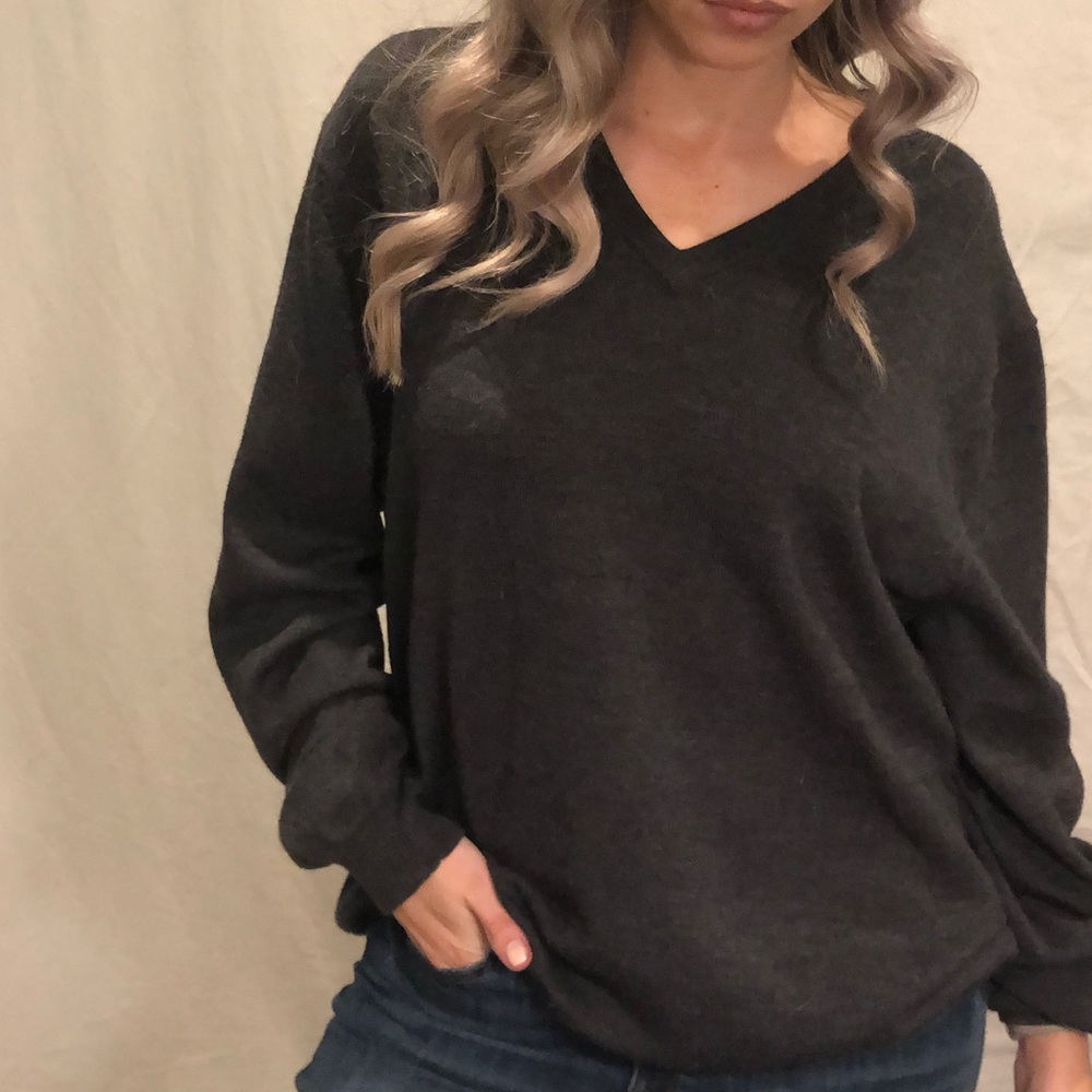 Brooks Brothers Charcoal Gray Merino Wool Sweater